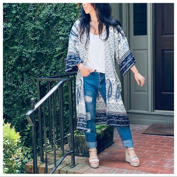 BOHO CHIC LONGLINE KIMONO - Picture 8 of 8